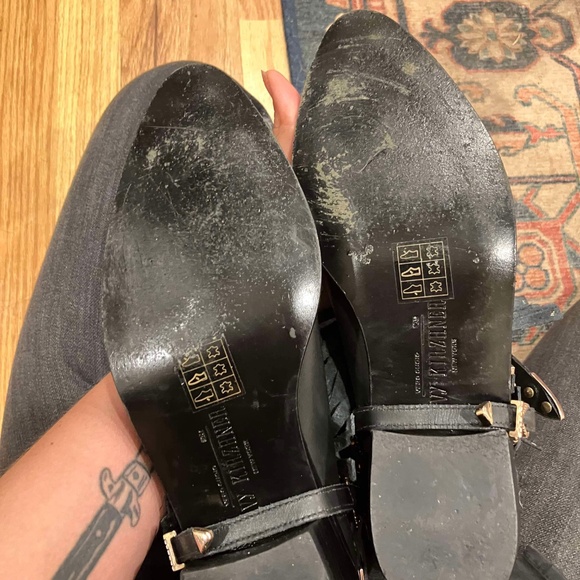 Ivy Kirzhner Black Rose Gold Studded Leather Boots Size 10 (fits like 9) - Picture 9 of 11